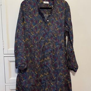 UNTUCKit Floral Long Sleeve Dress - Blue and Yellow